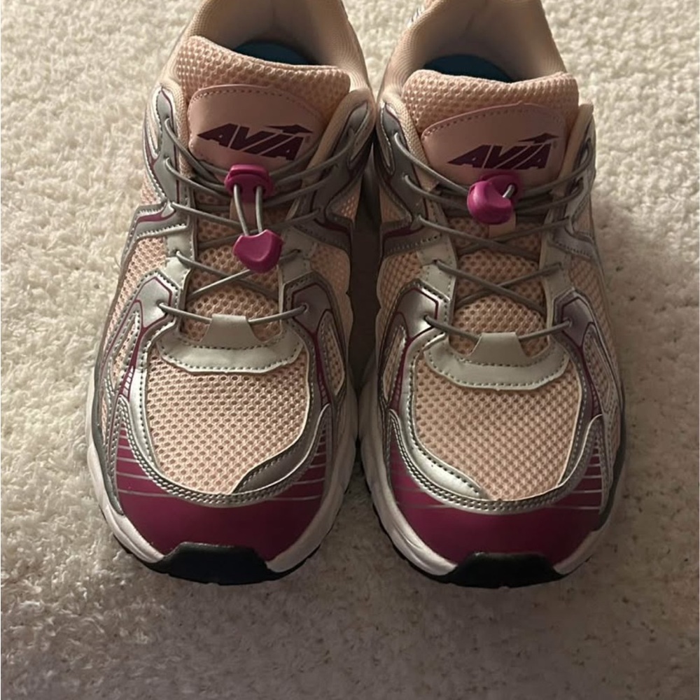 Avia Pink and Silver Athletic Shoes with Breathable Mesh